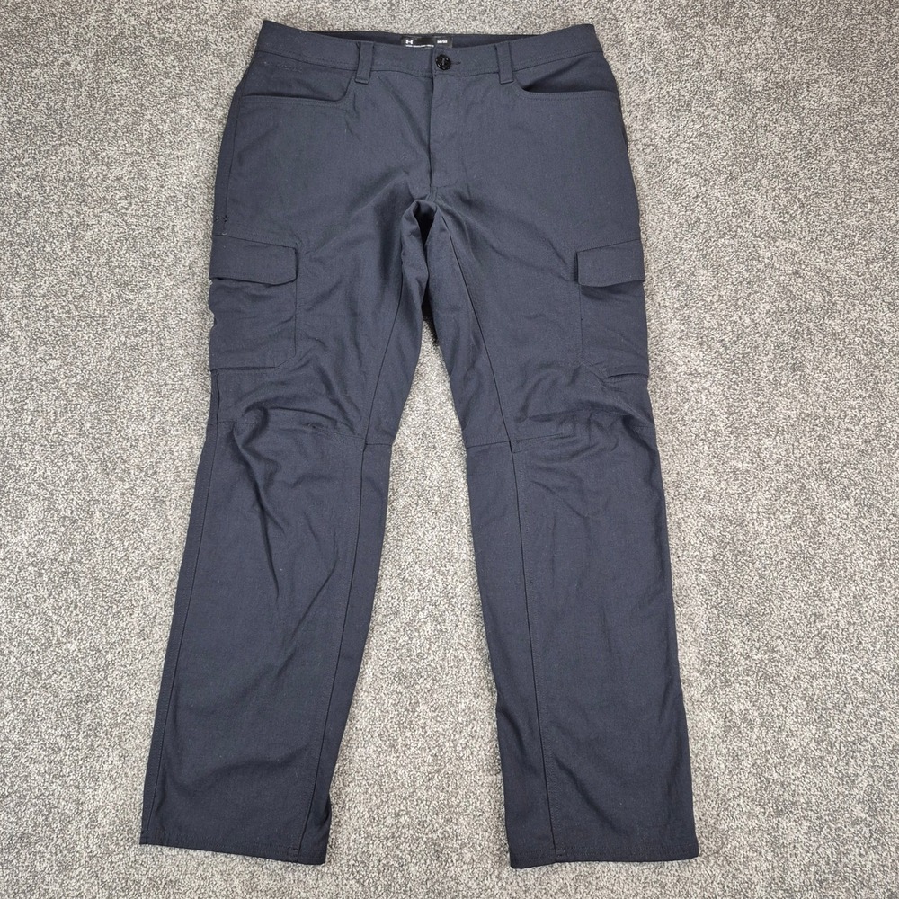 Under‎ Armour Storm Cargo Pants Mens 36x32 (35x30) Black Tactical Loose Fit UA